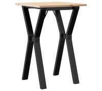 vidaXL Dining Table Kitchen Dinner Table X-Frame Solid Wood Pine and Steel