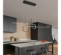 Dining Table Lamp LED Pendant Light Dimmable Linear LED Pendant Lamp Remote Control Height-Adjustable Chandelier for Dining Room Kitchen Office Decor Lighting