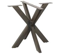 Dining Table Leg Black Powder-Coated Steel Spider 85x85x72-73cm Levelers Stable
