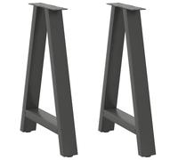 Dining Table Legs A-Shaped Anthracite Powdercoat Steel 50x(72-73)cm Adjustable