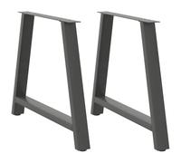 Dining Table Legs, A-Shaped Black Steel with Adjustable Foot Levelers, Easy Assembly, Pre-Drilled Bracket, Modern Geometric Design, Powder-Coated Steel