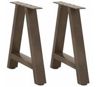 Dining Table Legs, A-Shaped Black Steel with Adjustable Foot Levelers, Easy Assembly, Pre-Drilled Bracket, Modern Geometric Design, Powder-Coated Steel