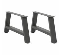 Dining Table Legs, A-Shaped Black Steel with Adjustable Foot Levelers, Easy Assembly, Pre-Drilled Bracket, Modern Geometric Design, Powder-Coated Steel