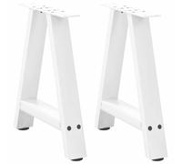 Dining Table Legs, A-Shaped Black Steel with Adjustable Foot Levelers, Easy Assembly, Pre-Drilled Bracket, Modern Geometric Design, Powder-Coated Steel
