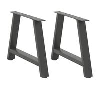 Dining Table Legs, A-Shaped Black Steel with Adjustable Foot Levelers, Easy Assembly, Pre-Drilled Bracket, Modern Geometric Design, Powder-Coated Steel