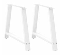 Dining Table Legs, A-Shaped Black Steel with Adjustable Foot Levelers, Easy Assembly, Pre-Drilled Bracket, Modern Geometric Design, Powder-Coated Steel