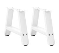 Dining Table Legs, A-Shaped Black Steel with Adjustable Foot Levelers, Easy Assembly, Pre-Drilled Bracket, Modern Geometric Design, Powder-Coated Steel