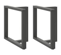Dining Table Legs Anthracite 80x35x72-73cm Powder-Coated Steel T-Shape 2pcs set.