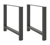 Dining Table Legs Anthracite Powder-Coated Steel 100x(72-73)cm Modern Adjustable
