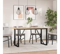 Dining Table Legs Black Powder-Coated Steel O-Frame 140x60x73cm HeavyDuty Sturdy