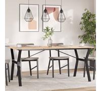 Dining Table Legs Black Powder-Coated Steel Y-Frame 160x80x73cm Stable HeavyDuty