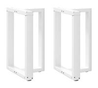 Dining Table Legs T-Shaped 50x35x72-73cm White Powder-Coated Steel with Levelers