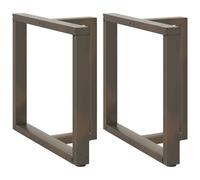 vidaXL Dining Table Legs T-Shaped 2 pcs Black 80x35x(72-73) cm Steel