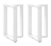 Dining Table Legs T-Shaped White 60x35x(72-73)cm Powder-Coated Steel Adjustable
