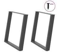 Console Table Legs U-Shaped Desk Legs Metal Bar Stand DIY 2 pcs Steel vidaXL