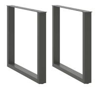 Dining table legs U-Shaped Anthracite Powder-Coated Steel 80x(72-73)cm Set 2pcs