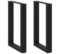 Dining Table Legs U-Shaped Black Powder-Coated Steel 50 x (72-73) cm 2pcs adjust