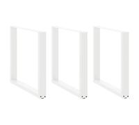 Dining Table Legs U-Shaped White 80x72-73cm Powder-Coated Steel Set of 3pcs