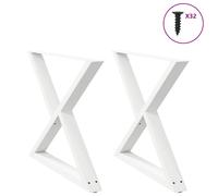 Dining Table Legs White 90x(72-73.3)cm Powder-Coated Steel Adjustable 2pcs Heavy