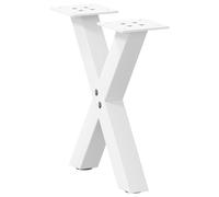 (white, 40 x (30-31) cm (40 mm)/ 2 pcs) vidaXL Dining Table Legs X-Shaped Desk Legs Kitchen Metal Furniture Legs Steel