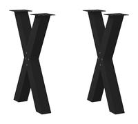 Dining table legs X-shaped powder-coated steel anthracite 50x(72-73)cm pair desk