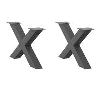 (black, 70 x (42-43) cm (80 mm)/ 2 pcs) vidaXL Dining Table Legs X-Shaped Desk Legs Kitchen Metal Furniture Legs Steel