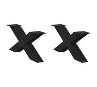 (black, 70 x (30-31) cm (80 mm)/ 2 pcs) vidaXL Dining Table Legs X-Shaped Desk Legs Kitchen Metal Furniture Legs Steel