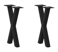 vidaXL Coffee Table Legs X-Shaped 2 pcs Natural Steel 38x(42-43) cm Steel