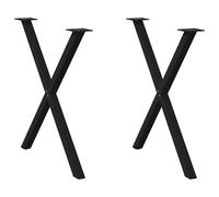 (black, 70 x (72-73) cm (40 mm)/ 2 pcs) vidaXL Dining Table Legs X-Shaped Desk Legs Kitchen Metal Furniture Legs Steel