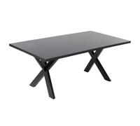 Beliani Dining Table Lisala Black 180 Cm 100 Cm, Black