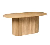 Beliani Dining Table Lunnin Light Oak 90 Cm 180 Cm
