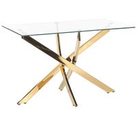 Dining Table MARAMO Gold 120 cm 70 cm Tempered Glass