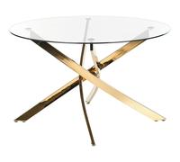 Dining Table MARAMO Gold 120 cm 120 cm Tempered Glass