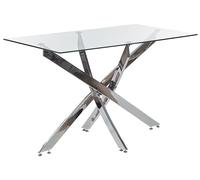 Dining Table MARAMO Silver 120 cm 70 cm Tempered Glass