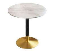 Dining Table - Modern Round Design with Gold Metal Legs - 80cm Kitchen Table for Dining Room and Office - Elegant Home Decor