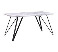 Beliani Dining Table Molden Marble/ Black 150 Cm 80 Cm