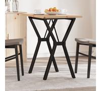 Dining table Natural 80x50x75.5 cm Solid Pinewood Top Powder-Coated Euro Y-Frame