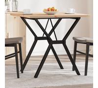 Dining Table Natural Pine 80x80x75.5 cm Solid Pine Top Y-Frame Steel Rustic Top