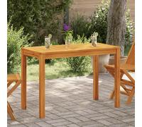 Dining Table Natural Solid Acacia Wood 110x55x75 cm Rustic Outdoor Patio Garden