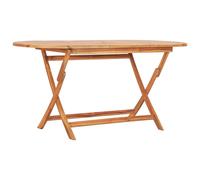 Dining Table Natural Teak 160x80x75 cm Solid Hardwood Foldable Outdoor for Patio