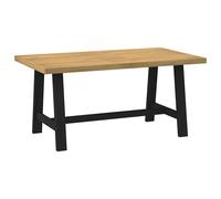 Dining Table Natural Top Black A-Shaped Legs Solid Pine 160x90x75cm RusticDesks