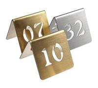 Dining table number plate, Stainless Steel Tent Style Table Numbers Multicolor 6cm/8cm 1-50(Silver-8cm,16-20)