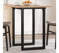 Dining Table O-Frame Solid Wood Pine and Steel 70 x 70 x 75.5 cm Brown