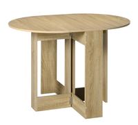 Dining Table Oak Drop-Leaf 104x76x73.7cm Particleboard Metal Compact Foldable XS