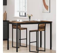 Dining Table Old wood 150x80x105cm Engineered Wood Top Metal Frame Sturdy Modern