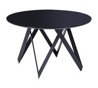 Beliani Dining Table OXHILL Black 120 cm 120 cm, Black