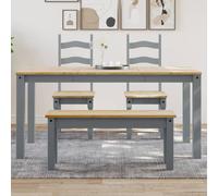 vidaXL Dining Table Kitchen Table Dining Room Table White Solid Wood Pine