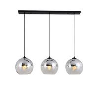 Dining Table Pendant Light Glass Bullet lamp Easy Hanging lamp Adjustable Height Chandelier E27 Max. Dining Room lamp for Dining Room Living Room Bedroom,Black,3flames-B Comfortable