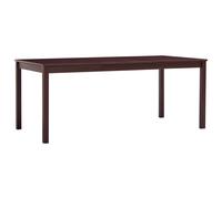 Vidaxl Dining Table Dark Brown 180X90X73 Cm Pinewood, Brown
