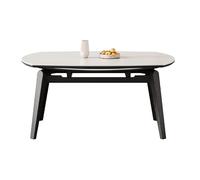 Dining Table Rock Plate Dining Table Modern Simple Home Round Small Apartment Retractable Dining Room Table(1.5m)